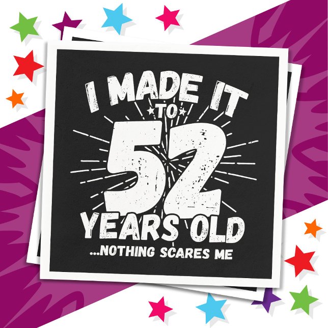 52 Year Old Sarcastic Meme Funny 52nd Birthday Napkin (Creator Uploaded)