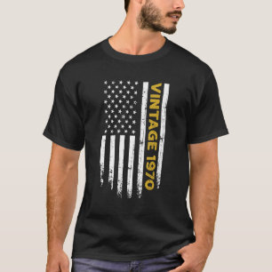 52 Year Old Vintage 1970 American Flag 52nd Birth T-Shirt