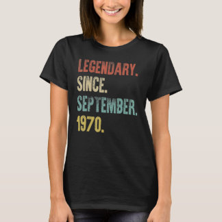 52 Years Old Legend Since September 1970 52th Bir T-Shirt