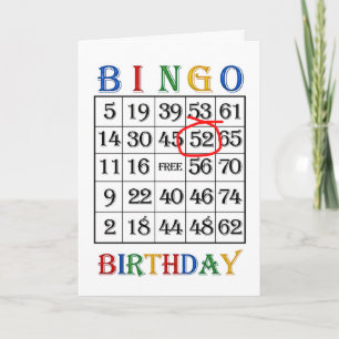 52e anniversaire Carte de Bingo