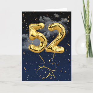 52e Anniversaire Gold Mylar Balloon et carte Confe