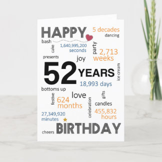 52e carte d'anniversaire