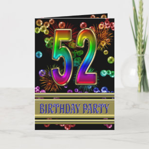 52e fête d'anniversaire Invitation