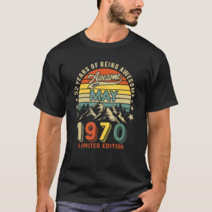 52nd Birthday 52 Years Awesome Since May 1970 Vint T-Shirt