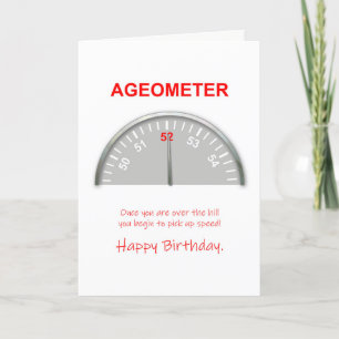 52nd Birthday, Ageometer Reading Card