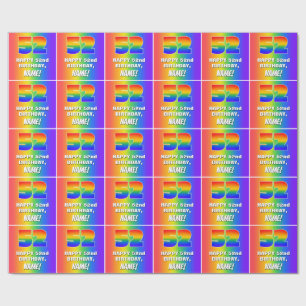 52nd Birthday: Colourful, Fun Rainbow Pattern # 52 Wrapping Paper