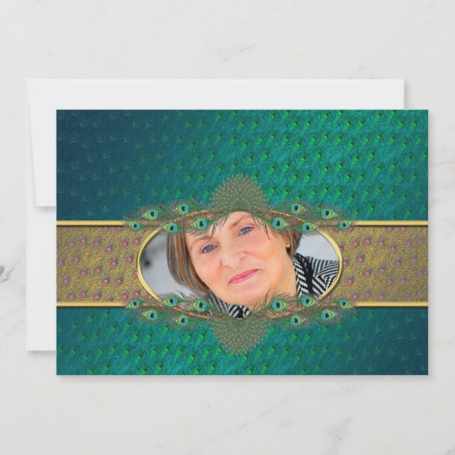 52nd birthday elegant decorative photo invitations (Front)