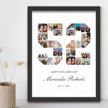 52nd Birthday Number 52 Custom Photo Collage Poster<br><div class="desc">Celebrate 52nd birthday with this personalized number 52 photo collage poster. This customizable gift is also perfect for wedding anniversary. It's a great way to display precious memories from your wedding and married life. The poster features a collage of photos capturing those special moments, and it can be customized with...</div>