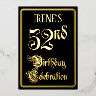 52nd Birthday Party — Fancy Script & Custom Name