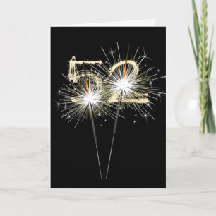 52nd Birthday Sparklers on Black Card