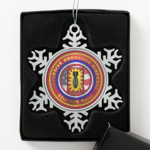 52nd EOD GROUP Snowflake Pewter Christmas Ornament