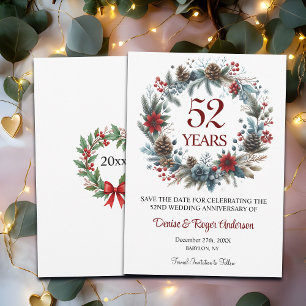 52nd Wedding Anniversary Winter Save The Date
