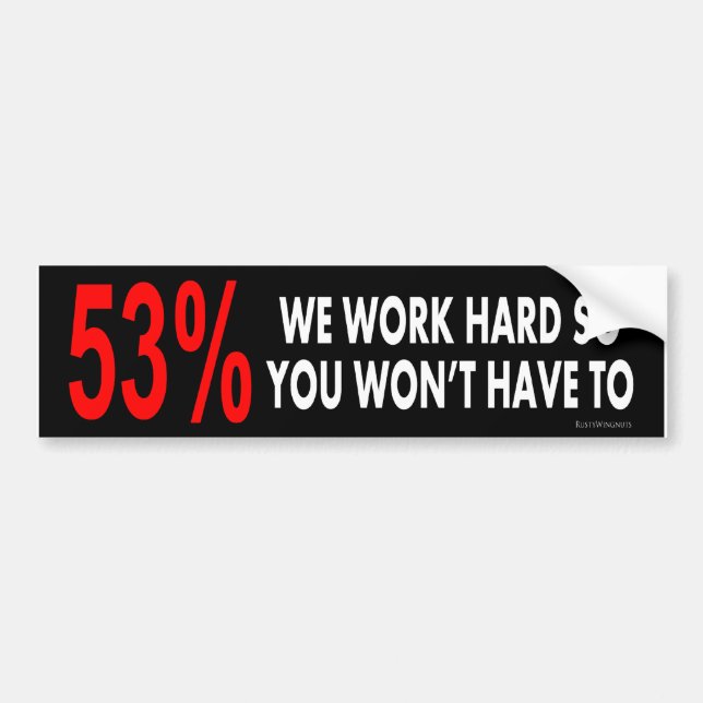 53% BUMPER STICKER (Front)