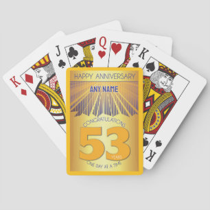 53 Year Golden Ray 12 Step CUSTOM NAME Playing Cards