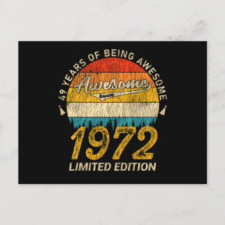 53 Year Old 1972 Retro Awesome 53rd Birthday Gift Postcard