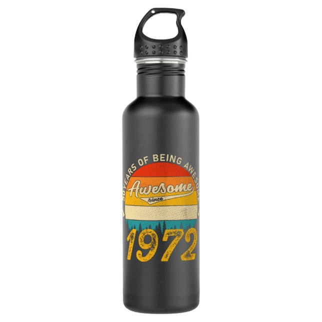 53 Year Old Bday 1972 Awesome 53rd Birthday Gift 710 Ml Water Bottle (Front)