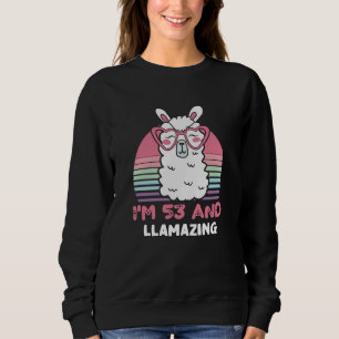 53 Year Old Bday Llamazing 53rd Birthday Llama Sweatshirt