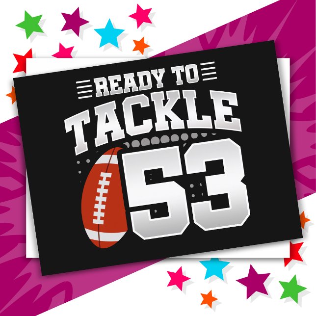 53 Year Old Tackle Football Party 53rd Birthday Postcard (Creator Uploaded)