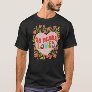 53 years loved women birthday celebration retro fl T-Shirt