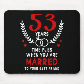 53 Years Time Flies Married To Best Friend Couples Mouse Pad