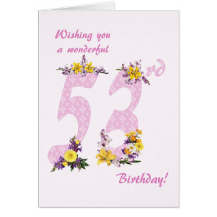 53e anniversaire Fleur numéros décorés
