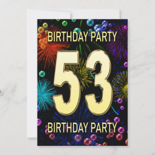 53ème anniversaire fêtards Invitation feux d'artif