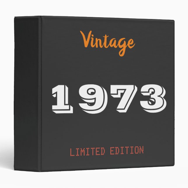 53rd Birthday 3-Ring Binder – Vintage 1973 Limited (Front/Spine)