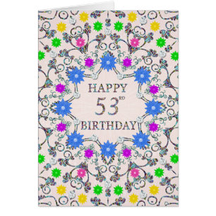53rd Birthday Abstract Flowers 