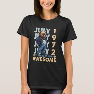 53rd Birthday Bear Legends July 1972 53 Years Old T-Shirt