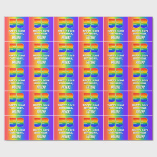 53rd Birthday: Colourful, Fun Rainbow Pattern # 53 Wrapping Paper