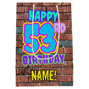 53rd Birthday: Fun, Urban Graffiti Inspired Look Medium Gift Bag