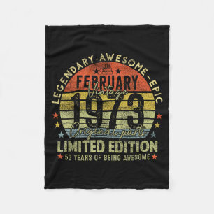 53rd Birthday Legends February 1996 Design Fleece Blanket