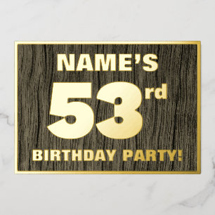 53rd Birthday Party: Bold, Faux Wood Grain Pattern