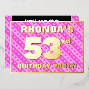 53rd Birthday Party — Fun Pink Hearts and Stripes