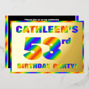 53rd Birthday Party — Fun, Rainbow Spectrum “53”