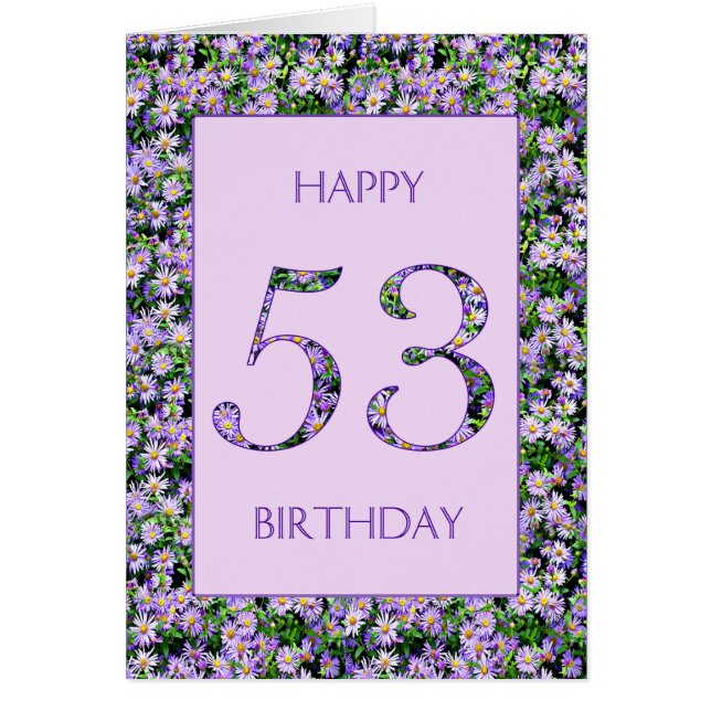 53rd Birthday Purple Daisies (Front)