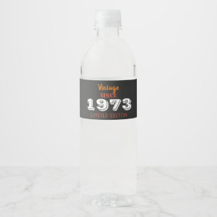 53rd Birthday Water Bottle Label – 1973 Vintage 