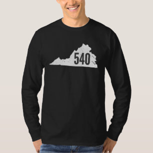 540 Virginia Area Code State Outline Pride T-Shirt