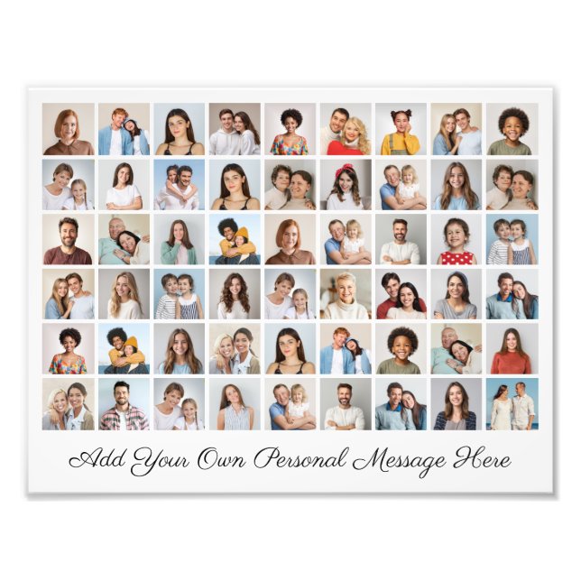 54 Photo Collage Add A Greeting Photo Enlargement (Front)