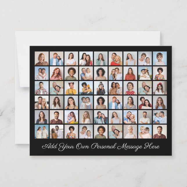 54 Photo Collage Add Your Own Greeting  Holiday Card (Front)