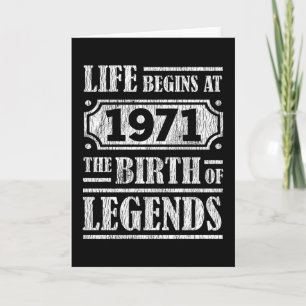 54 Year Old 1971 Birth Of Legend 54th Birthday Card