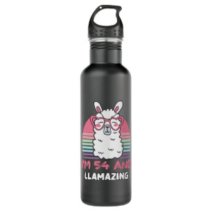 54 Year Old Bday Llamazing 54th Birthday Llama 710 Ml Water Bottle