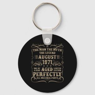 54 Year Old Birthday Gifts For Men August 1971 54t Keychain