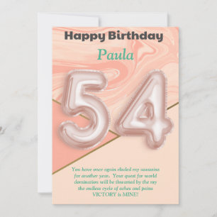 54 year old girls Happy Birthday card