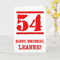 54th Birthday: Fun, Red Rubber Stamp Inspired Look