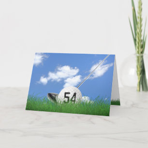 54th birthday golf ball in grass card