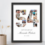 54th Birthday Number 54 Custom Photo Collage Poster<br><div class="desc">Celebrate 54th birthday with this personalized number 54 photo collage poster. This customizable gift is also perfect for wedding anniversary. It's a great way to display precious memories from your wedding and married life. The poster features a collage of photos capturing those special moments, and it can be customized with...</div>