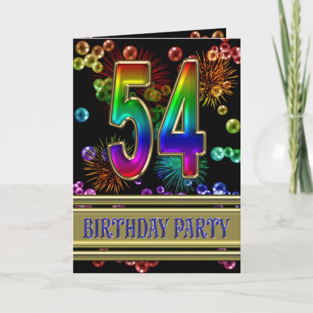 54th Birthday party Invitation (Front)