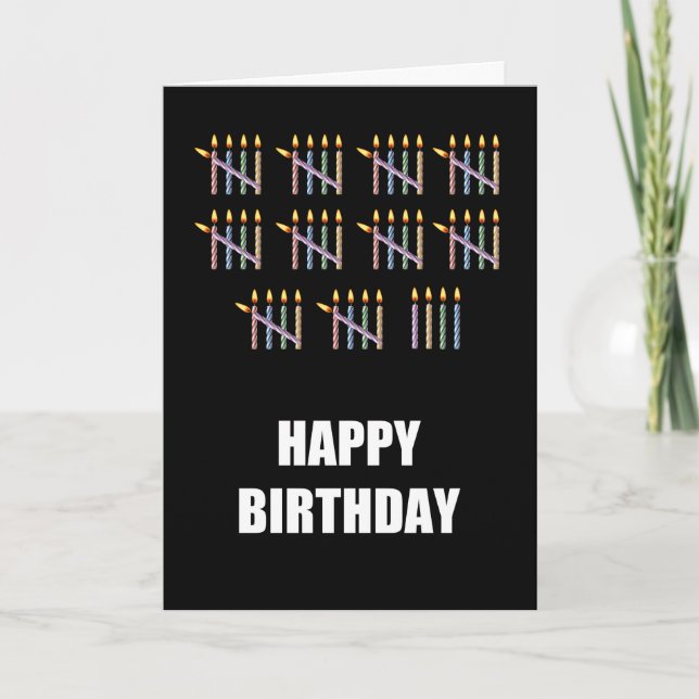 54th Birthday with Candles Card (Front)