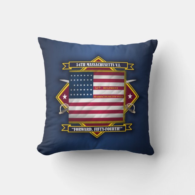 54th Massachusetts V.I. Throw Pillow (Front)